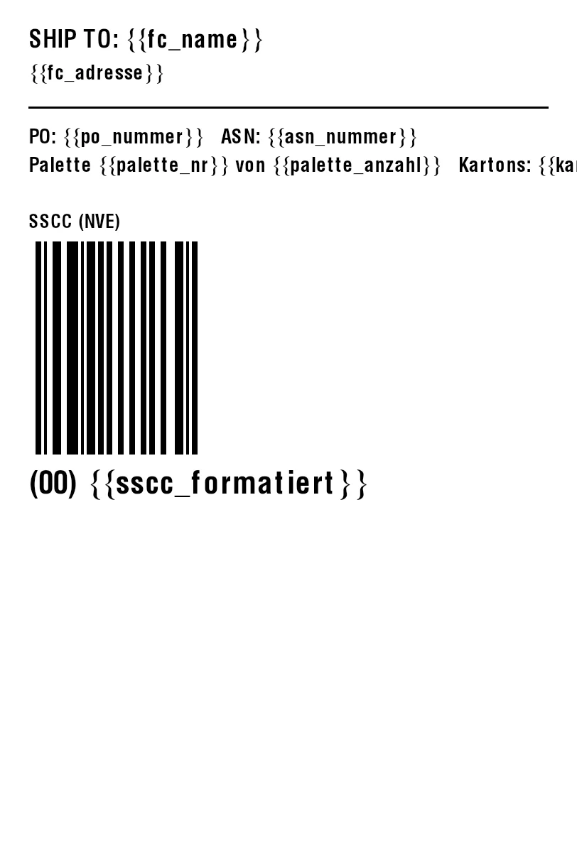 ZPL preview: Amazon pallet label: LTL/FTL shipments, SSCC and GS1-128 in ZPL