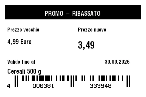 Anteprima di Etichetta prezzo promozionale/speciale