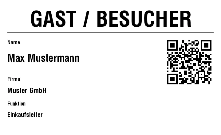 Vorschau von Namens-/Besucherschild
