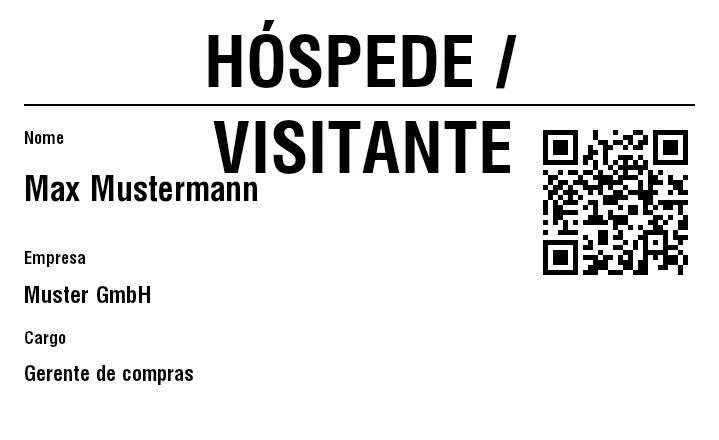 Prévia de Crachá de nome/visitante