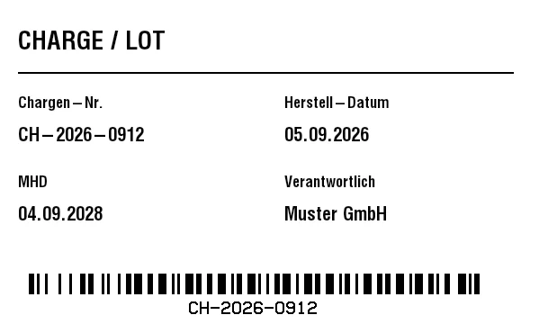 Vorschau von Chargen-/Lot-Etikett