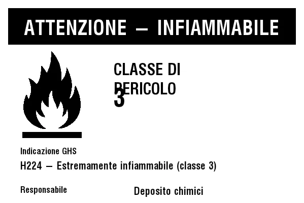 Anteprima di Etichetta merci pericolose infiammabili