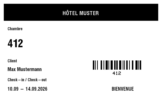 Aperçu de Carte-clé d'hôtel