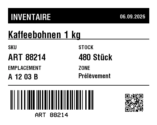 Aperçu de Étiquette d'inventaire