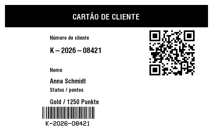 Prévia de Cartão de cliente/fidelidade