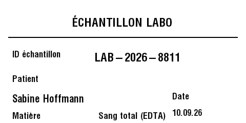 Aperçu de Étiquette d'échantillon de laboratoire