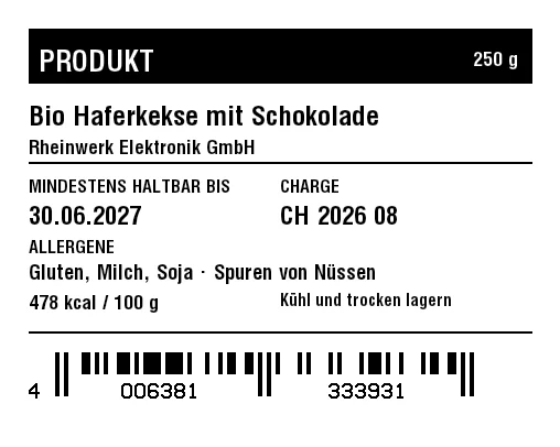 Vorschau von Lebensmitteletikett