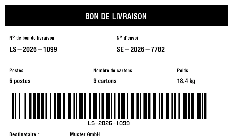 Aperçu de Étiquette extérieure de bon de livraison (packing slip)