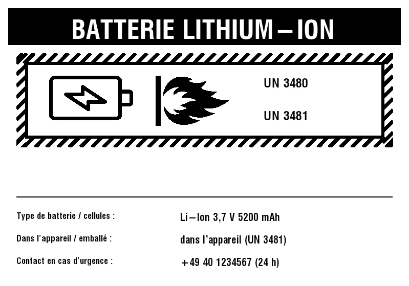 Aperçu de Marquage des batteries au lithium (UN 3480/3481)