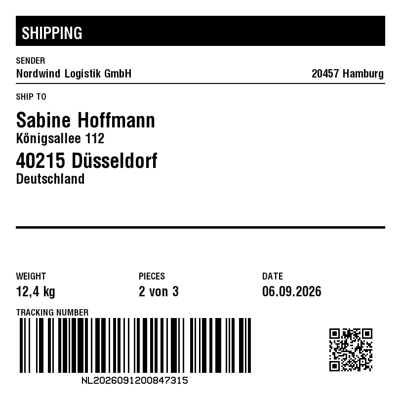 Preview of Carton label