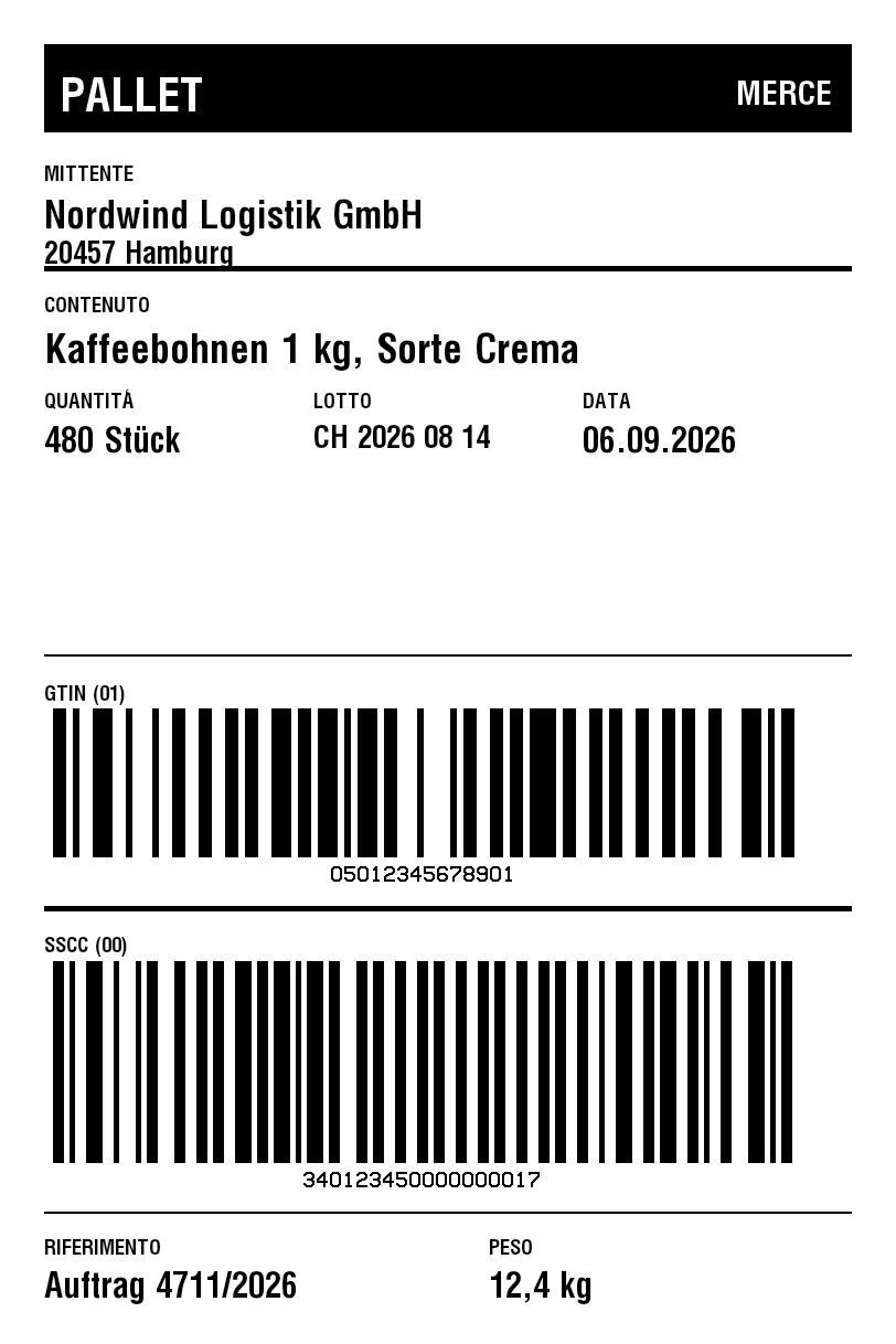Anteprima di Etichetta pallet