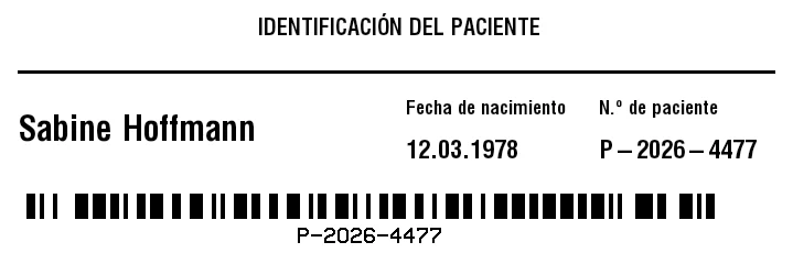 Vista previa de Pulsera de paciente