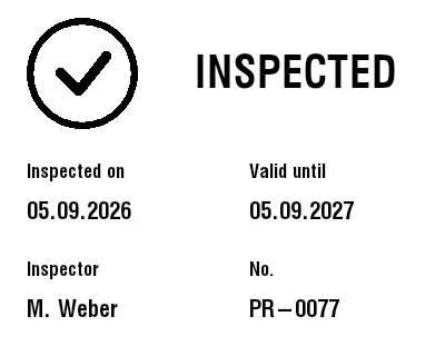 Vorschau von Prüfplakette / Kalibrierung