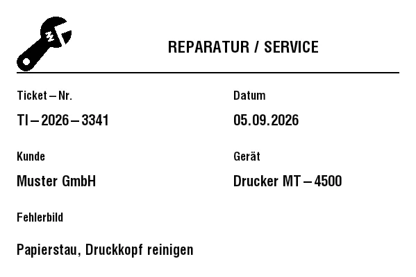 Vorschau von Reparatur-/Serviceauftrag