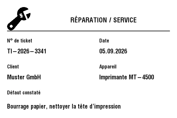 Aperçu de Ordre de réparation / service
