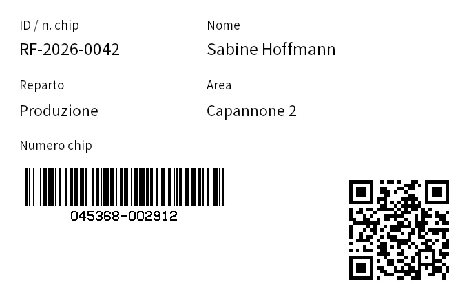 Anteprima di Tessera identificativa RFID