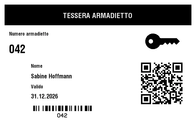Anteprima di Tessera armadietto