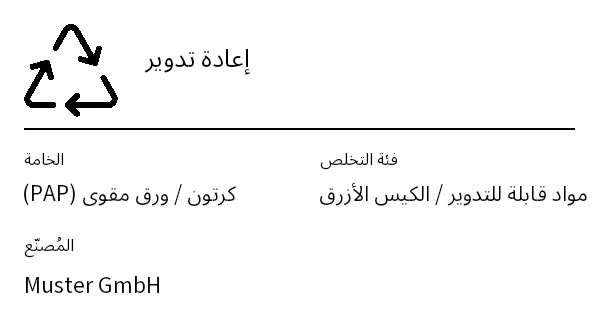 معاينة ملصق التغليف / إعادة التدوير