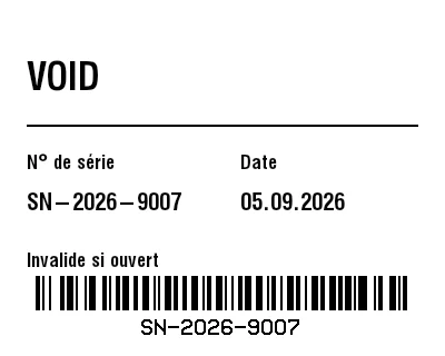 Aperçu de Étiquette de sécurité VOID